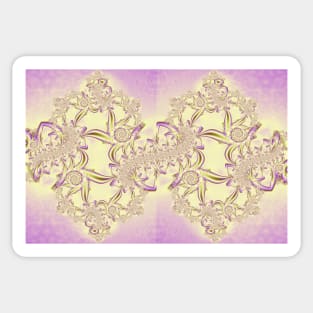 Pink and Gold Decorative Design Sticker